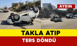 Takla atıp ters döndü