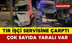 Tır işçi servisine çarptı... çok sayıda yaralı var