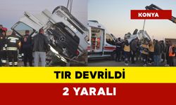 Tır kontrolden çıkarak devrildi: 2 yaralı