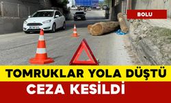 Tır tomrukları yola düşürdü.. Ceza kesildi