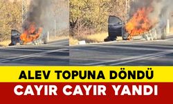 Elazığ'da araç alev topuna döndü