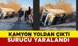 Elazığ’da Kamyon Yoldan Çıktı: Sürücü Yaralandı