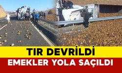 Elazığ'da Tır Devrildi: Pancarlar Yola Saçıldı