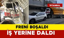 Freni boşaldı iş yerine daldı