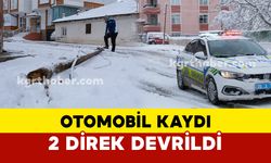 Karaman'da 2 telefon direği devrildi: olay yeri görüntüleri