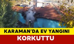 Karaman'da bahçe temizliği için yakılan ateş evi yaktı