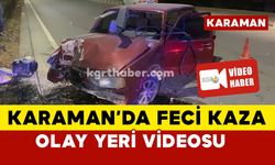 Karaman'da feci kaza olay yeri videosu