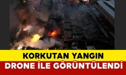 Kayseri OSB’de Yangın Drone ile görüntülendi