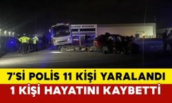 Konya'da kazada 1 kişi öldü 7'si polis 11 yaralı