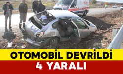 Konya’da Trafik Kazası: Otomobil Devrildi, 4 Yaralı