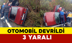 Otomobil Devrildi: 3 Yaralı