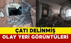 Patlama sonrası çatı bile delinmiş