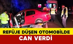 Refüje düşen otomobilinde can verdi