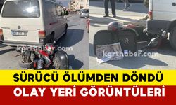 Sürücü ölümden döndü: olay yeri görüntüleri