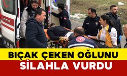 Tekirdağ'da bıçak çeken oğlunu silahla vurdu