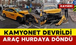 Ticari Taksi ile Kamyonet Çarpıştı: 6 Yaralı