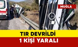 Tır devrildi 1 kişi yaralandı