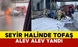 Büyükçekmece'de Seyir Halindeki Otomobil Alev Aldı: Trafik Kilitlendi