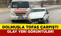 (FOTO EKLENDİ) Karaman’da dolmuşla Tofaş çarpıştı: 1 yaralı