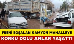 Isparta'da freni boşalan kamyon mahalleye korku dolu anlar yaşattı