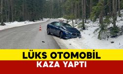 Kartalkaya Yolunda Lüks Otomobil Kontrolden Çıktı