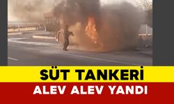 Konya Karapınar’da Seyir Halindeki Süt Tankerinde Yangın