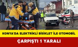 Konya'da elektrikli bisiklet ile otomobil çarpıştı: 1 yaralı