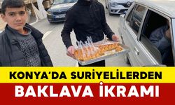 Konya'da Esed rejiminin son bulması sebebiyle baklava ikramı