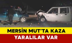 Mersin Mut'ta kamyonetle otomobil çarpıştı: yaralılar var