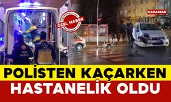 Karaman'da Motorla Polisten Kaçarken Kaza Yapan Genç Hastanelik Oldu