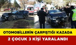 Otomobillerin Çarpıştığı Kazada 2 Çocuk, 3 Kişi Yaralandı