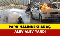 Park halindeki araç alev aldı ve yandı