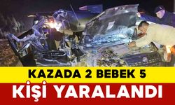 Tıra arkadan çarpan otomobilde ikisi bebek 5 kişi yaralandı