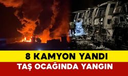 Tokat’ta Taş Ocağında Yangın: 8 Kamyon Kül Oldu