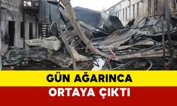 Yangın sonrası fabrikadaki hasar gün aydınlanınca ortaya çıktı