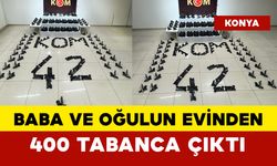 Baba oğul evinden 400 tabanca çıktı