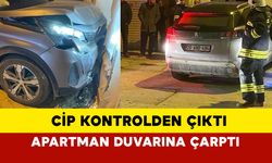 Eskişehir’de Kontrolden Çıkan Cip Apartman Duvarına Çarptı