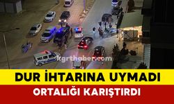 Karaman'da polisin dur ihtarına uymayan sürücü ortalığı karıştırdı