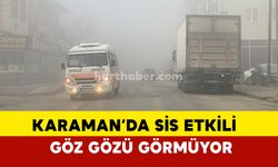 Karaman'da yoğun sis etkili oldu