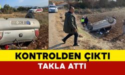 Kontrolden çıkan otomobil takla attı: 2 yaralı