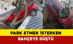 Nevşehir’de Park Etmek İsterken Bahçeye Düştü