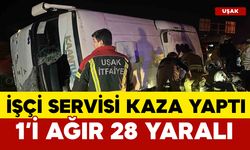 Otomobil ile işçi servisi çarpıştı: 1’i ağır, 28 yaralı