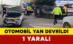 Otomobil Yan Devrildi 1 Yaralı