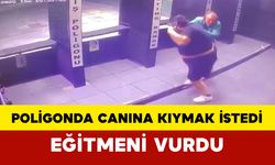 Poligonda canına kıymak istedi eğitmeni de vurdu