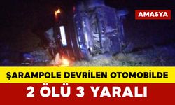 Şarampole devrilen otomobilde 2 ölü 3 yaralı