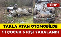 Takla Atan Otomobilde 1’i Çocuk 5 Kişi Yaralandı