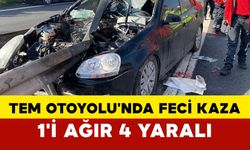 TEM Otoyolu'nda feci kaza: 1'i ağır 4 yaralı