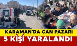 Karaman’da hasta taşıyan ambulans devrildi: 5 yaralı