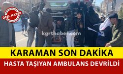 Karaman'da Hasta Taşıyan Ambulans Devrildi