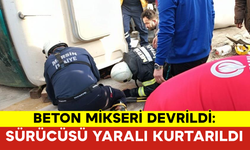 Erdemli’de Beton Mikseri Devrildi: Sürücüsü Yaralı Kurtarıldı